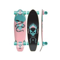 FLYING WHEELS Carving Skateboard 32 Snakull pink t&uuml;rkis