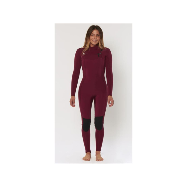 SISSTR Evolution Seven Seas 4.3mm neoprene wetsuit chest zip women burgundy red size 14