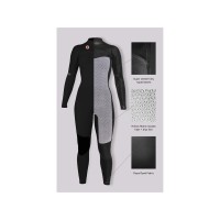 SISSTR Evolution Seven Seas 4.3mm neoprene wetsuit chest zip women black size 6