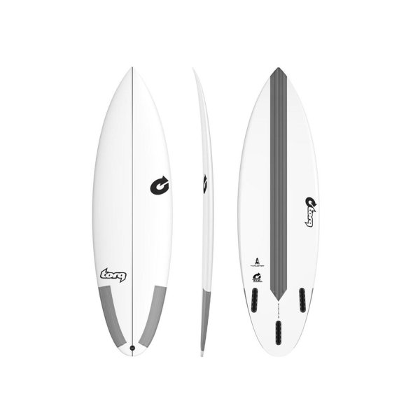 Surfboard TORQ Epoxy TEC Thruster 5.10 carbon wei&szlig;