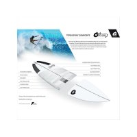 Surfboard TORQ Epoxy TEC Quad Twin Fish 5.8 carbon weiß