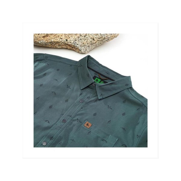 Hippytree Hemd Shirt Token Woven Slate langarm Hemd Größe  XL