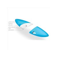 Surfboard TORQ Epoxy TET 6.6 Fish Pinlines white