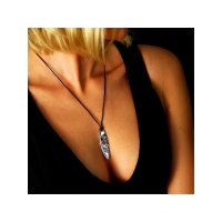Silver+Surf necklace Surfboard size XL Mexican Skull